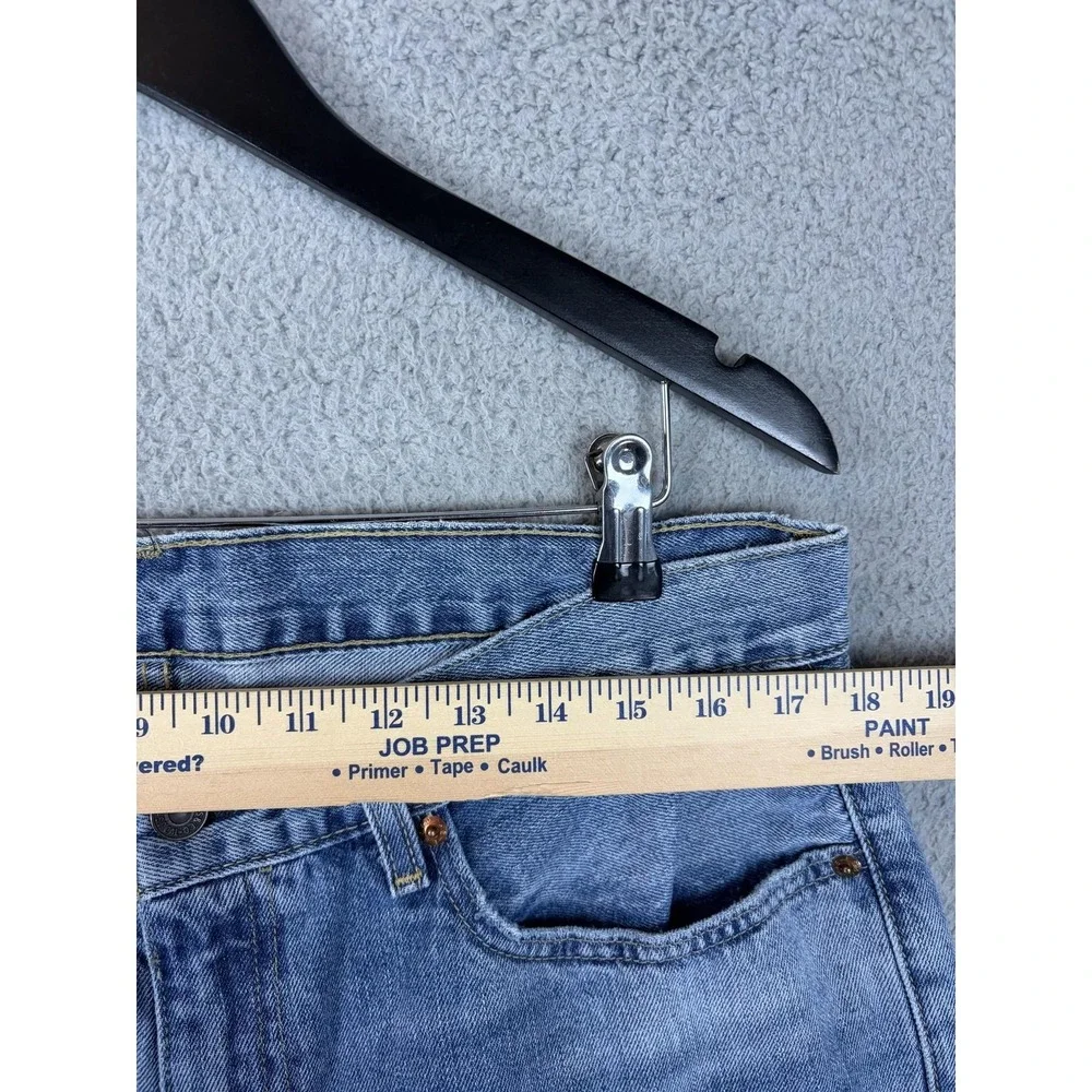 Levis 505 Jeans Mens 36x29 Blue Light Wash Regular Fit Straight Denim Pants Men